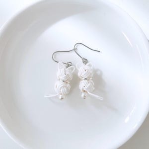 Japanese Jewely, Mizuhiki earrings, Drop earrings, Cat earrings, Japanese earrings Handmade, Gift for her, Lightweight