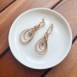 Japanese Jewely, Mizuhiki earrings, Drop earrings, Japanese earrings Handmade, Gift for her, Lightweight
