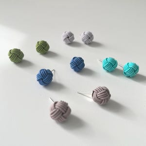 2 pairs, Japanese Jewely, Mizuhiki earrings, Stud earrings, Japanese earrings, Handmade, Gift for her, Lightweight
