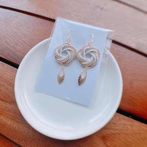 Japanese Jewely, Mizuhiki earrings, Drop earrings, Flower earrings, Japanese earrings Handmade, Gift for her, Lightweight