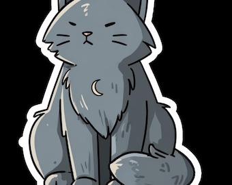 Grim Lite Cat Sticker Pack – Fun Creepy Pastel Goth Cats, Stickers for Laptops & Journals