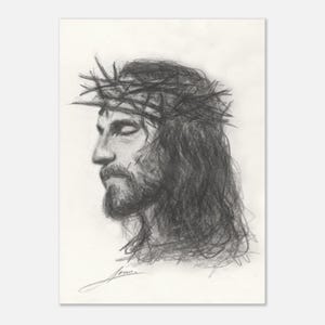 Jesus ist unser Erlöser - Handgezeichnete Bleistift Kunst - Fine Art Print