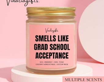 Grad School Acceptance Candle, Grad School Acceptance Gift, Graduate Master's Degree Congrats Candle Gift, ZZ4H2