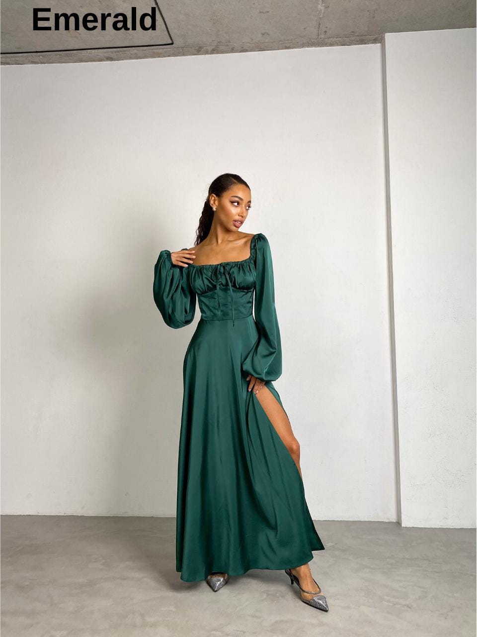 satin corset dress long sleeve corset dress with sleeves Laney Trendy Square Long Sleeves Corset Long Satin  Bridesmaid Dresses, Navy Blue-parroquiadesanalbertomagno.com