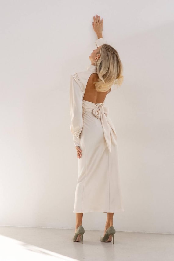 navy blue dress for baby girl Camila Coelho Agueda Midi Dress In Light Cream - 31% Off main image 0