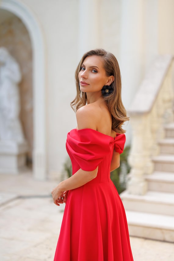 open lace back dress Portia & Scarlett PS203X Red Cocktail Dress – Formalwear Outlet