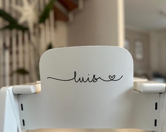 High chair stickers, stickers for high chairs, individual, Trip Trapp stickers, personalized nameplate for high chairs