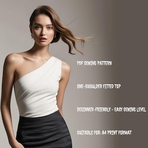 One-Shoulder Top Pattern | PDF Instant Download | Beginner-Friendly Women’s Top Pattern | A4 Printable