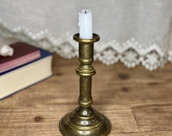 Vintage Brass Candlestick, Brass Taper Candle Holder with antique patina