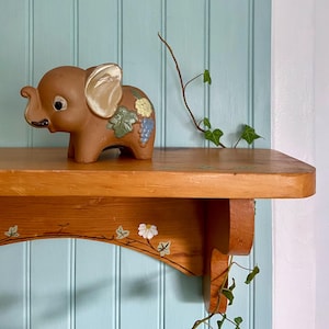 Vintage Terracotta Elephant Piggy Bank: Handmade Japanese Nursery Decor