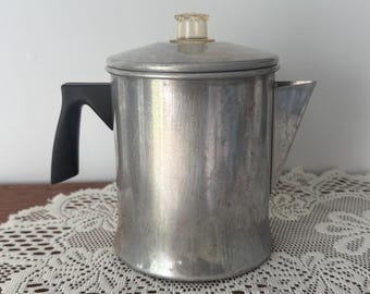 Mirro Vintage Aluminum Coffee Percolator 6 Cup Stovetop Camping Coffee Pot made in USA