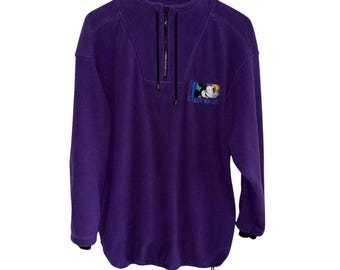 Vintage 90s Mickey Mouse quarter zip  sweater oversized purple pullover, 8