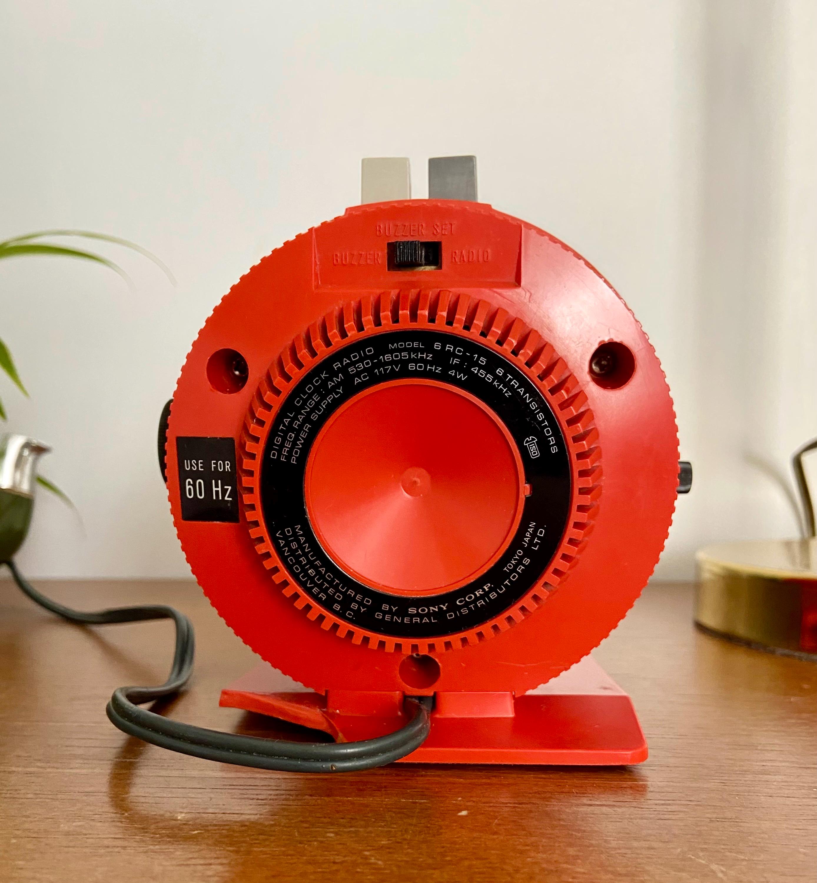Vintage 1971 Sony Digimatic Clock Radio – Red Speedometer AM Radio