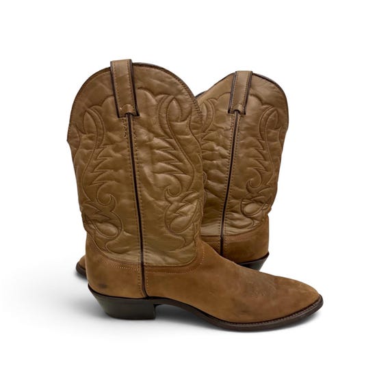 G.H. Bass, Vintage Mens Cowboy Boots Brown Leather G.H. Bass Laredo Size 13