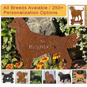 Golden Retriever Garden Stake: Metal Dog Wall Art, Memorial
