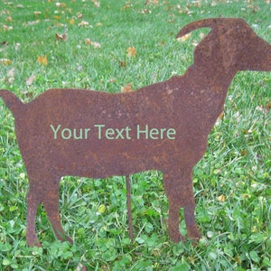 Rustic Metal Goat Garden Stake: Outdoor Art Decor, Lawn Ornament