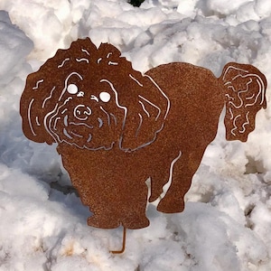 Bichon Frise Garden Stake or Metal Wall Art: Dog Memorial Decor