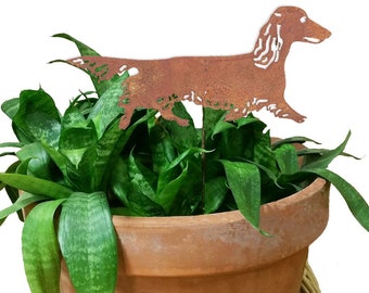 Long Haired Dachshund Plant Stake, Pet Sympathy Gift, Garden Markers, Garden Gifts