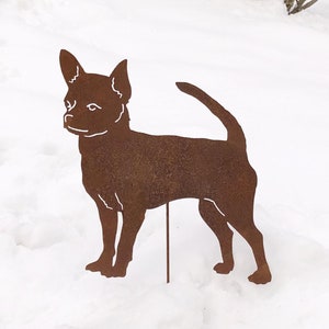 Rustic Metal Chihuahua Garden Stake: Dog Wall Art, Pet Memorial