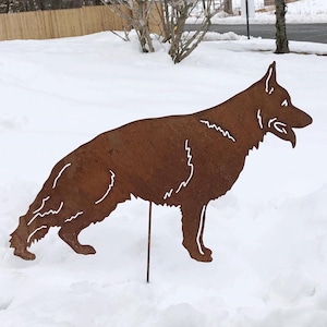 German Shepherd Garden Stake or Wall Art, Christmas Gifts for Mom, Pet Grave Marker, Dog Remembrance Gift, Dog Sign
