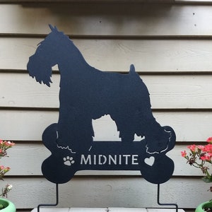 Miniature Schnauzer Garden Stake: Rustic Metal Dog Memorial Art