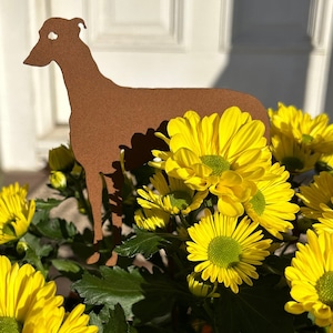 Handcrafted Greyhound Plant Stake: Steel Garden Marker, Dog Memorial