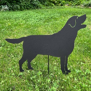 Labrador Retriever Metal Statue: Dog Garden Decor or Wall Art