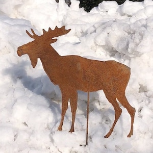 Metal Moose Garden Stake or Moose Wall Art