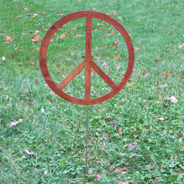 Peace Sign Yard Art Etsy