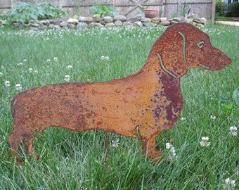 Dachshund Garden Stake or Wall Hanging, Pet Dog Memorial, Christmas Gift, Pet Grave Markers, Outdoor Metal Garden Art