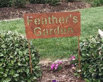 Custom Garden Signs, Custom Metal sign, Garden Gifts, Welcome Sign, Pet Memorial, Garden Decor