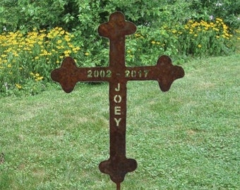 Memorial Cross, (25 inch) Pet Grave Markers, Personalized Cross