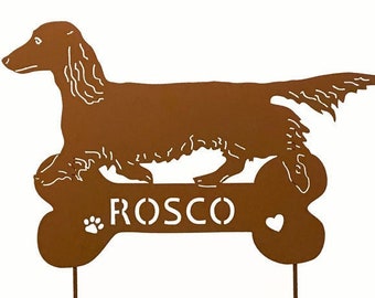 Long Haired Dachshund Garden Art or Wall Hanging, Garden Sculpture, Pet Loss Gifts, Grave Marker