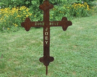 40 Inch Custom Metal Cross, Memorial Cross, Cemetery