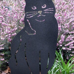 Garden Cat Garden Stake or Wall Art, Grave Marker Memorial, Rainbow Bridge Cat, Outdoor Metal Garden Art Decor Cat Lover Gift Men Dad Mom image 4