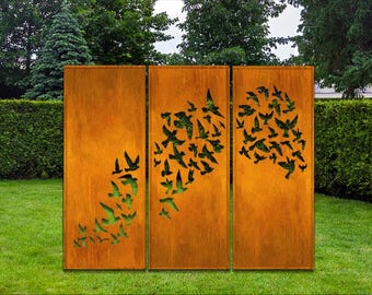 Privacy Screen Outdoor, Metal Yard Art, Garden Ornaments, Garden Sculpture