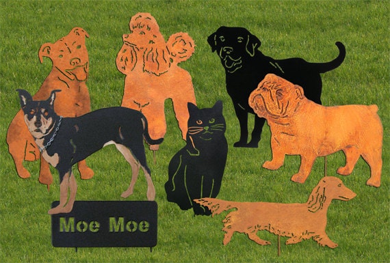 Metal dog top wall art