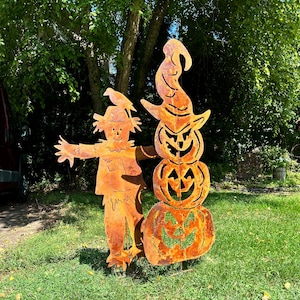Three Stacked Pumpkins Outdoor Halloween Decoration, Jack O Lantern ...