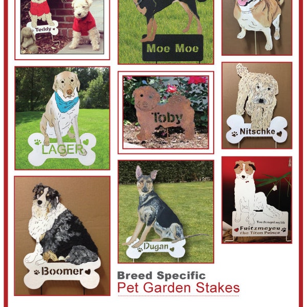 Custom Pet Garden Stake, Pet Memorial, Pet Portrait, Pet Grave Markers