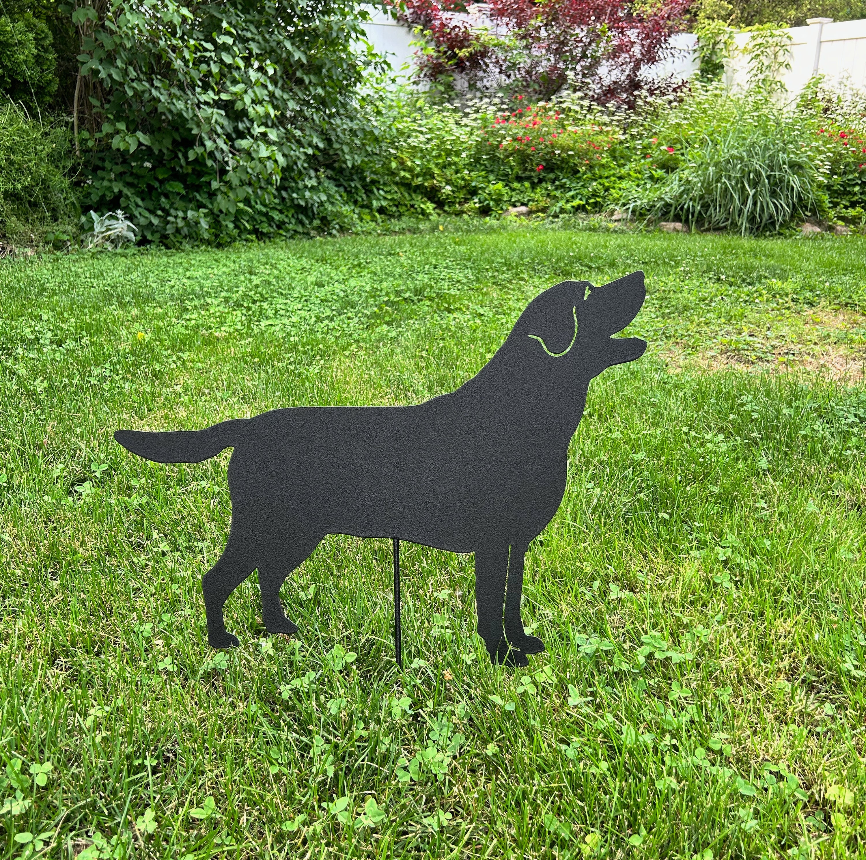 Metall-Gartenstatue Hund Silhouette – Schwarzer Stecker Für Garten, Rasen & Terrasse