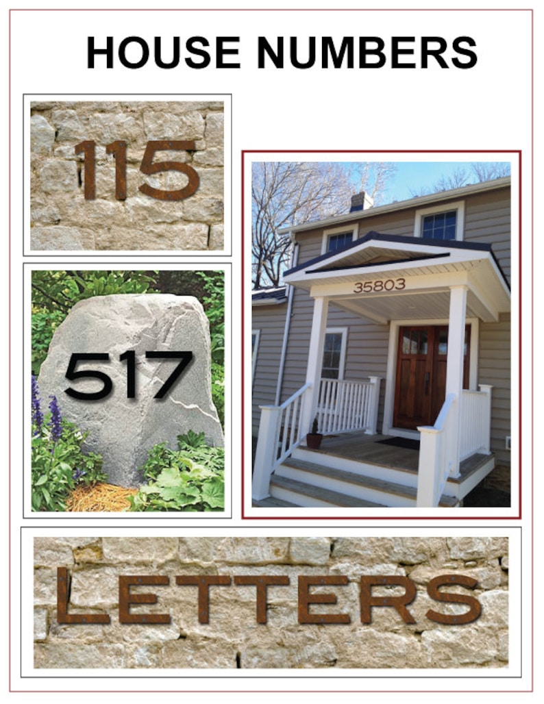 10 House Numbers or Letters set of 3 Large Metal Etsy
