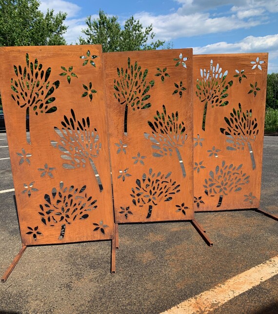 Garden metal wall art deals