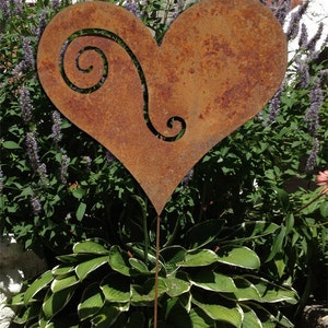 Heart Garden Stake or Metal Wall Art, Garden Art, Garden Sculpture, Outdoor Garden Decor, Valentines Day image 5