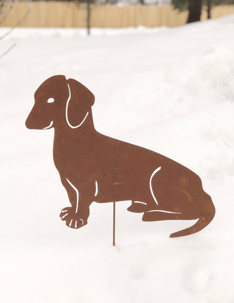 Dachshund Garden Stake or Wall Hanging Garden Decor Rusty Etsy