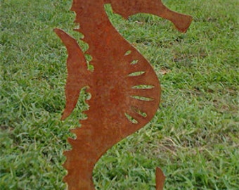 Seahorse Garden Stake or Wall Hanging, Wall Art, Nautical, Garden Art, garden sculpture