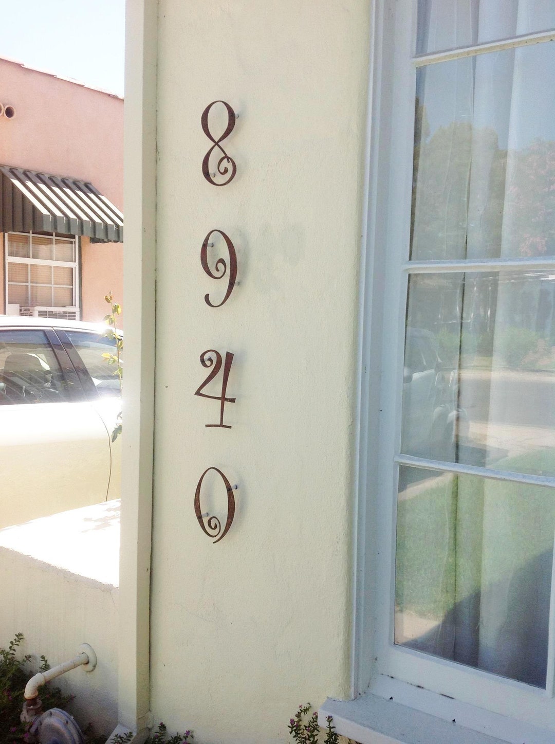 Set of 4 / Rustic House Numbers (2