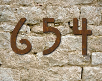 Set of 1 / Rustic Mission Style House Number or Letter (2" up to 8") Craftsman Numbers, Arts & Crafts, Table Numbers, Rusty Letters