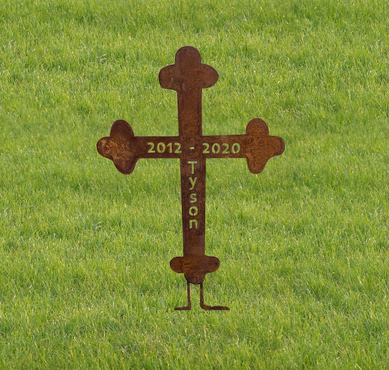 Cross Garden Stake Grave Marker Roadside Dog Pet Memorial Etsy