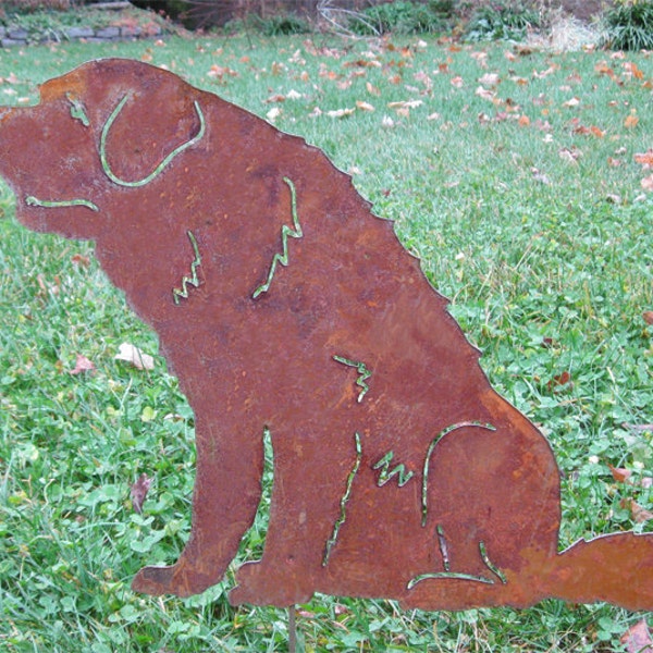 St. Bernard Garden Stake or Wall Art, Pet Memorial, Dog, Garden Art, Lawn Ornament, Metal, Outdoor, Garden Ornament, Custom Metal Dog Sign