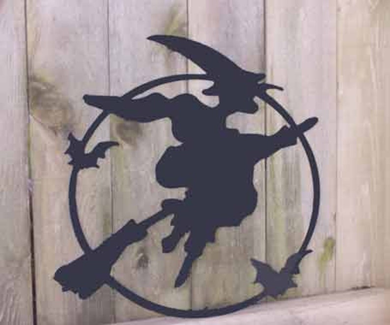 Witch / Halloween Witch / Scary witches / witches / Hanging / Garden Art / Halloween Decoration / Wall / Silhouette image 2